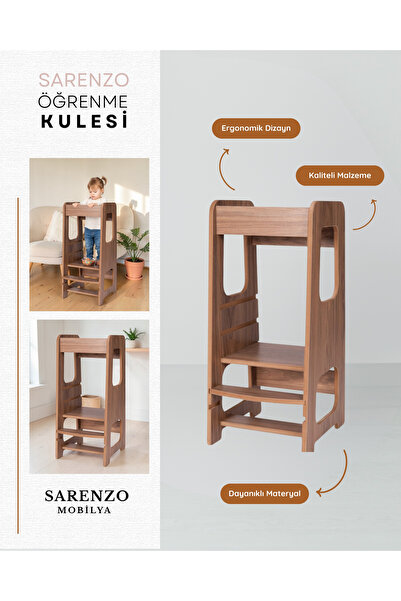 Sarenzo Montessori Öğrenme Kulesi (Ahşap Mdf Öğrenme Kulesi)