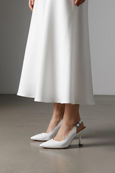 TUNAELLİ Women's White Patent Leather Genuine Leather Thin Heeled Shoes, Size...