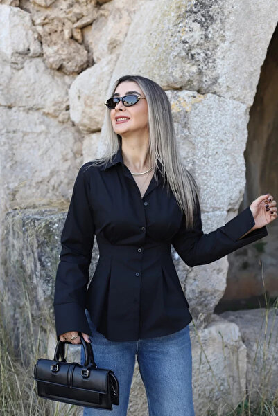 bytugcekaya Μαύρο πλισέ πουκάμισο