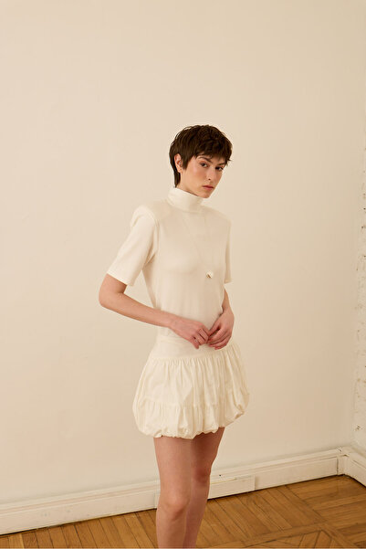 laulei Vatkalı Dikyaka Tshirt Beyaz