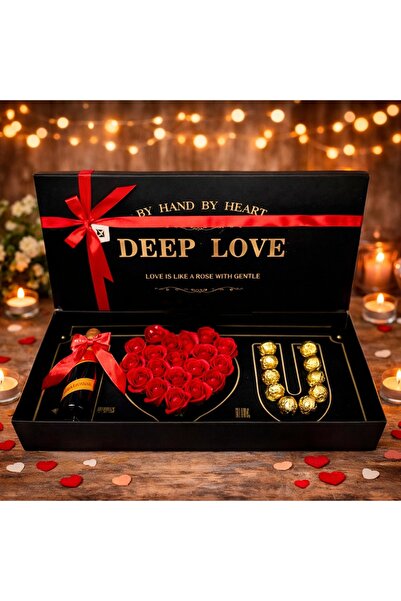 velve Pachet cadou I Love you,19 trandafiri de sapun, Proseco Mionetto,pralin...