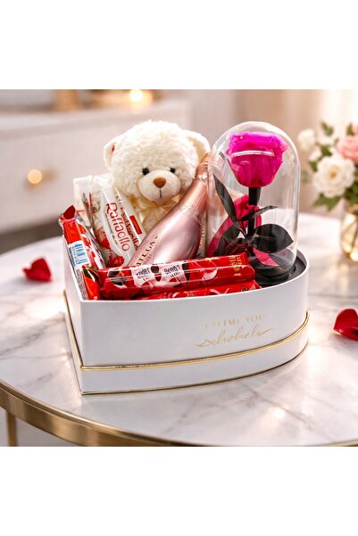 velve Set, cadou pentru femei,trandafir criogenat,ursulet plus,Bottega-Rose G...