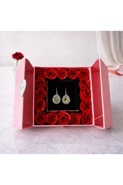 velve Cutie exclusivista pentru accesorii, cu set cercei Miraj, trandafiri pa...