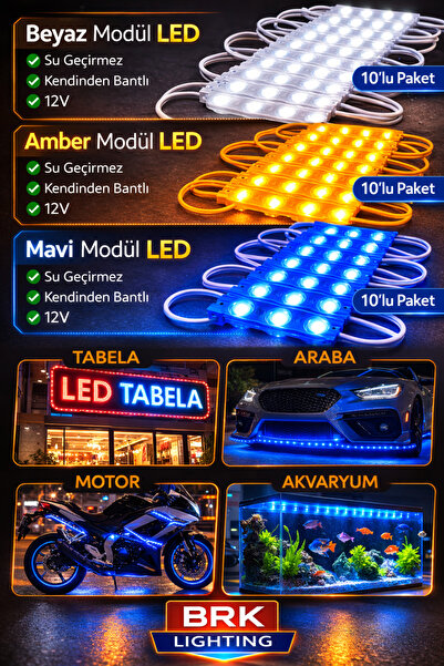 ERBAY 10 Adet 1.5W 2835 Mercekli Led Modül, Beyaz, Mavi, Kırmızı, Amber Gün Işığı Renkli