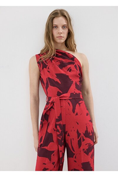 MANGO Woman Desenli asimetrik tulum