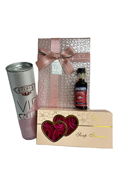 velve Set cadou Glamour pentru femei, Parfum Cuba Vip 100ml, Trandafiri din s...
