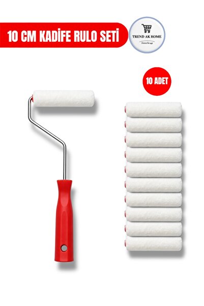 OSKAR FIRÇA 10 cm Velvet Roller Set – 10 Replacement Rollers + Roller Handle,...