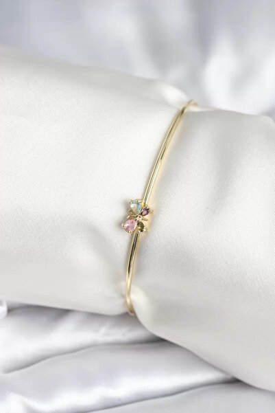 Skygo سوار نسائي من النحاس الأصفر على شكل فراشة ملونة - TJ-BB8004