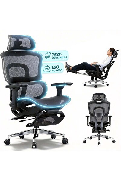 Timebox Ergonomic Office Chair Mesh Back Lumbar Support Adjustable Height Hea...
