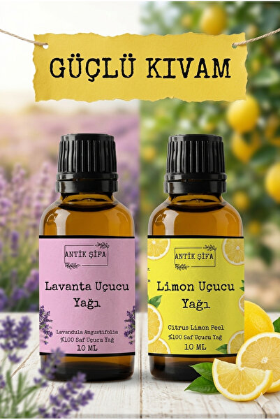 Antik Şifa Lavanta Yağı Ve Limon Yağı (10ML 10ML) - %100 Seyreltilmemiş, Doğa...
