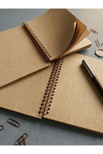 Pridas Time Themed Vintage 2-Piece Concept Kraft Notebook Set Unlined