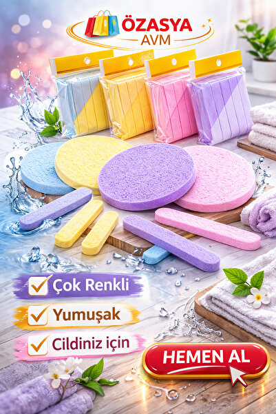 Fashion Base 12 Adet Sıkıştırılmış Makyaj Yüz Temizleme Süngeri