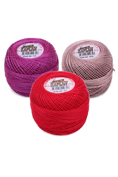 Kaplan 3 قطع من خيوط الإيتامين والتطريز رقم 8 لا يوجد رمز/لون: 113 - 1010 - 321
