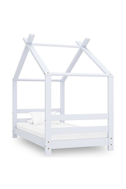 Concept Cadru pat de copii, alb, 70 x 140 cm, lemn masiv de pin