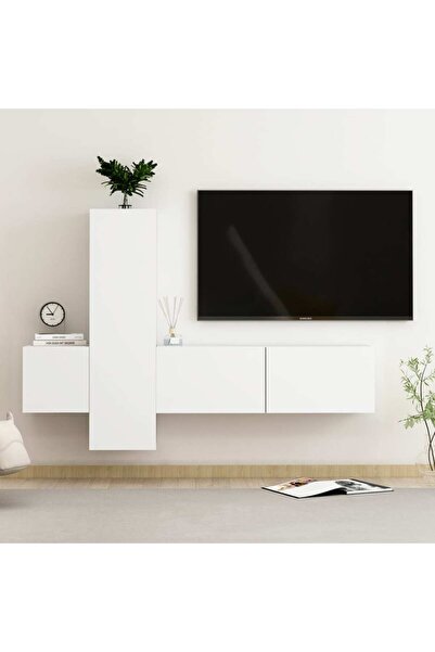 Concept Set dulapuri TV, 3 piese, alb, PAL