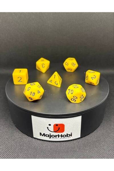 Le Majeur Dnd Frp 7-Piece Dice Set – Yellow Dungeons & Dragons Tabletop Rpg G...