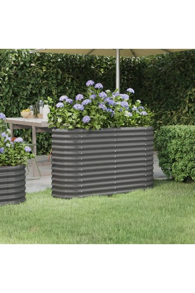 Concept Jardinieră grădină gri 114x40x68 cm oțel vopsit electrostatic
