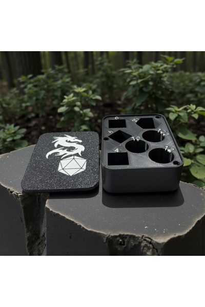 Major Hobi 3D Yazıcı Üretimi DND Zar Kutusu – Dungeons Dragons Dice Box Kapak...