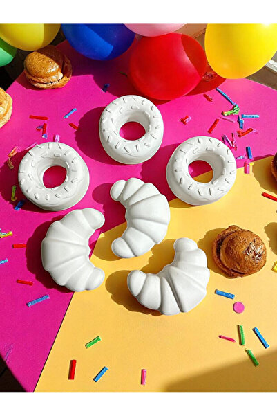 Oyunla Sanat مجموعة تلوين حجرية على شكل دونات وكرواسون، نشاط للأم والطفل، تطو...
