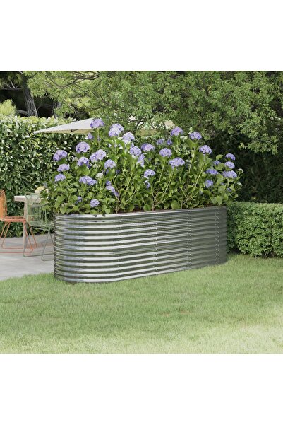 Concept Jardinieră argintiu 224x80x68 cm oțel vopsit electrostatic