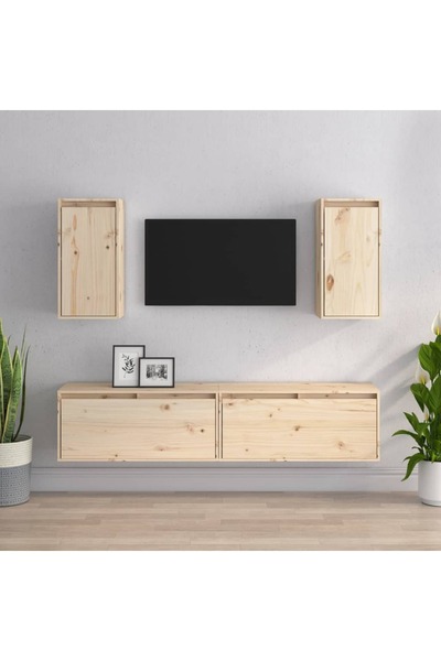 Concept Comode TV, 4 buc., lemn masiv de pin