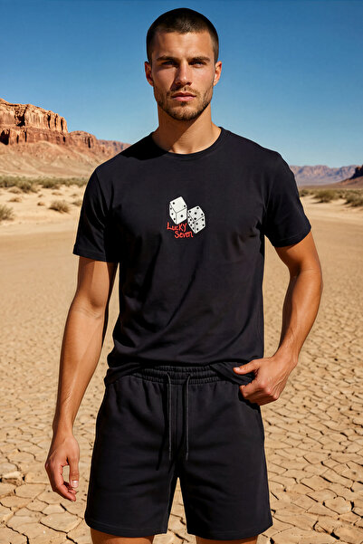 RunGear Up تي شيرت رجالي رياضي كاجوال أسود مطرز بشعار زار مصنوع من القطن المم...