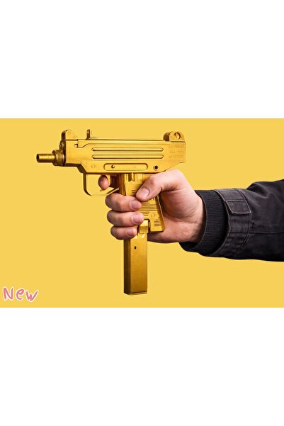 SİLAHÇIM Gold sarı boncuklu oyuncak tabanca 3 poşet boncuk hediyesi