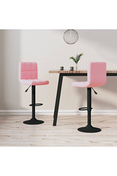 Concept Scaune de bar, 2 buc., roz, catifea