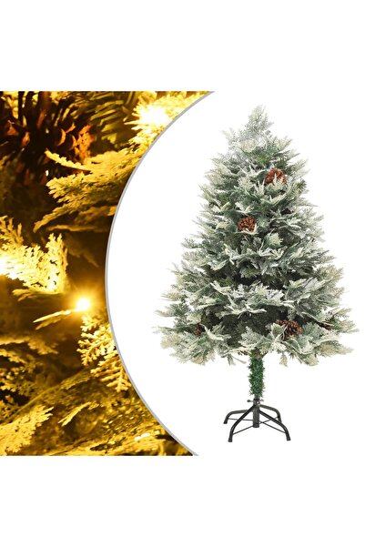 Concept Brad de Crăciun cu LED-uri & conuri de pin verde 150 cm PVC&PE