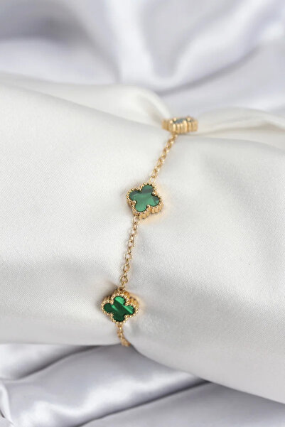 Skygo سوار نسائي من الفولاذ 316L بلون ذهبي أخضر بيبي بوي يو إن - TJ-BB7944