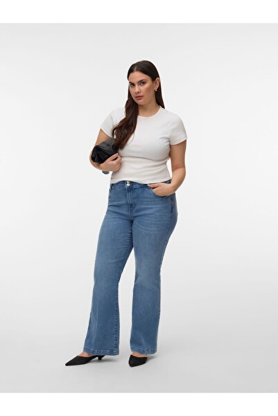 Veromoda Curve Ausgestellt VMCTANNA Hohe Taille Ausgestellt Jeans
