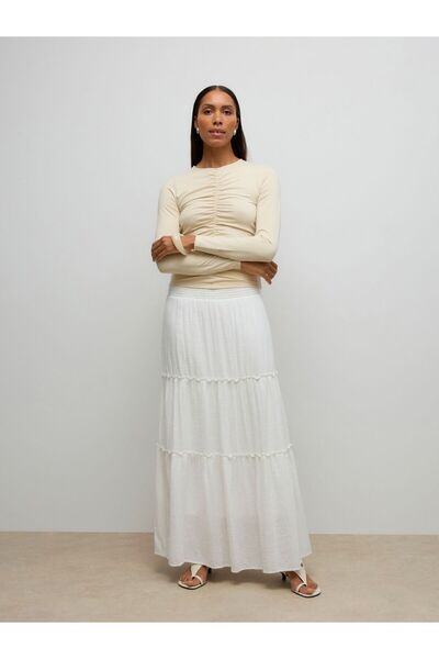 Vero Moda Rock AWKEELEY Hohe Taille Langer Rock