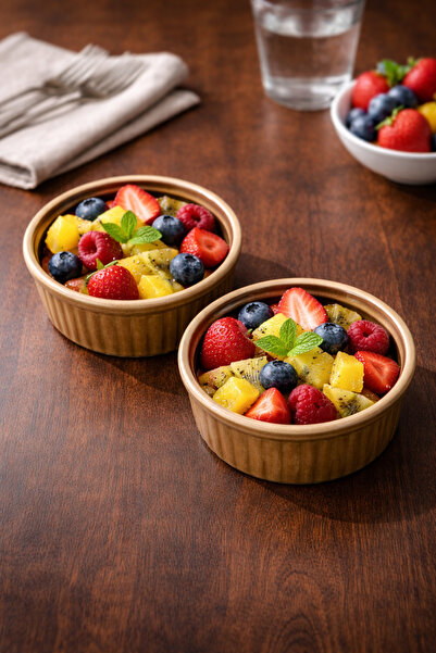 Madame Coco Kleby 2-Piece Soufflé Bowl - Dark Beige & Adenya Basket