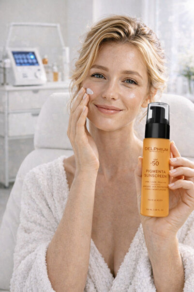 DELPHİUM SPF 50 Pigmenta Güneş Kremi – Yüz ve Vücut İçin | 100 ml