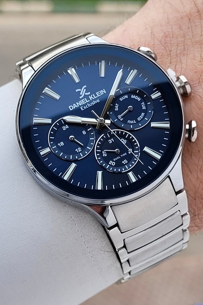 Daniel Klein Navy Blue Cord Metalic Color Indicators Active Men's Wristwatch