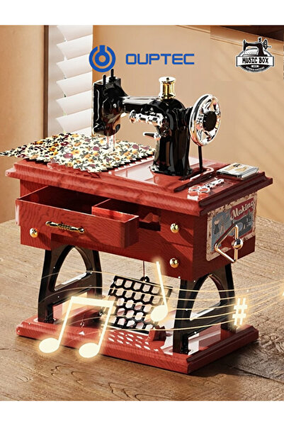 Bukalemun Dikiş Makinesi Tasarımlı Dekoretif Müzik Kutusu