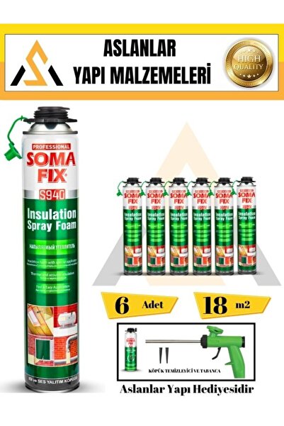 Somafix Poliüretan Termal Isı Ve Ses Yalıtım Sprey Köpük (6 ADET)