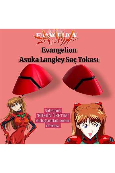 Bilgin Üretim SATICIYA DİKKT EDİN Evangelion Asuka Langley Saç Tokası Anime C...