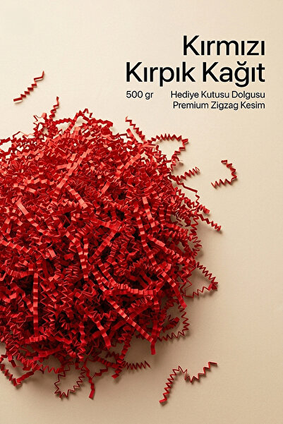 OLİ Art Zigzag Kırpık Kağıt 500gr. Kırmızı 1ad. Kutu İçi Dolgu Malzemesi Pelu...