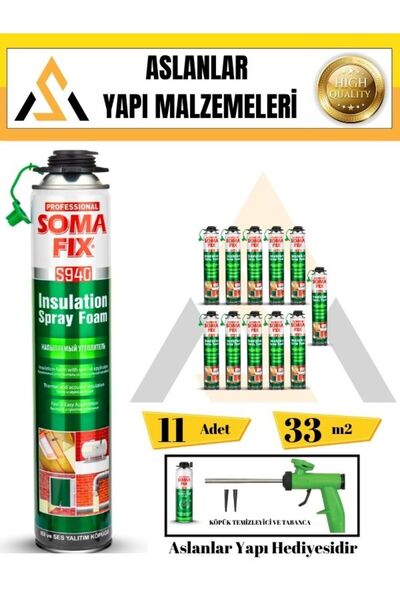Somafix Poliüretan Termal Isı Ve Ses Yalıtım Sprey Köpük (11 ADET)