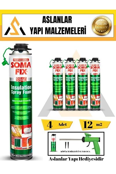Somafix Poliüretan Termal Isı Ve Ses Yalıtım Sprey Köpük (4 ADET)