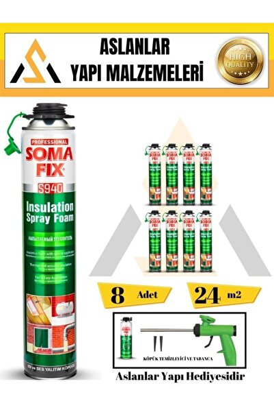 Somafix Poliüretan Termal Isı Ve Ses Yalıtım Sprey Köpük (8 ADET)