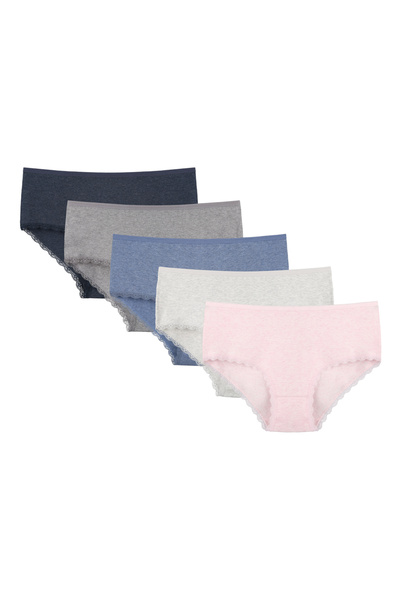 Donella Set de 5 chiloți de damă, 2524D3, bumbac, Donella-2XL INTL