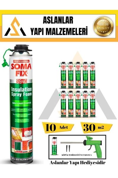 Somafix Poliüretan Termal Isı Ve Ses Yalıtım Sprey Köpük (10 ADET)