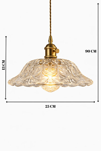 Luna Lighting Italiano Model Şeffaf Cam Klasik Sarkıt Tekli Avize