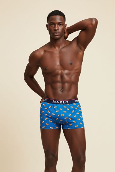 marlo Model Blue Top pentru bărbați, boxeri bumbac, material elastic curele, ...