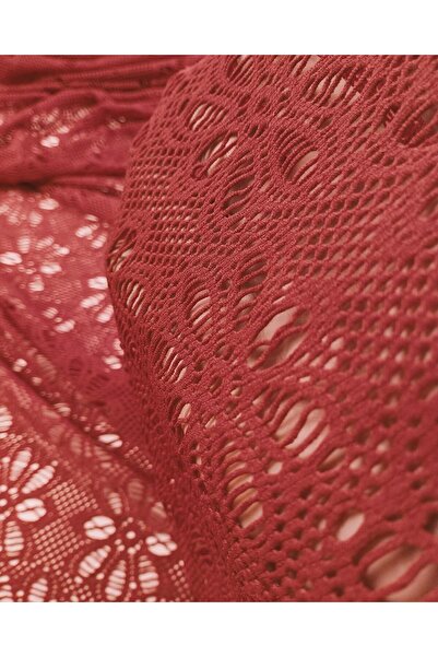 Kumaş Parça 150 εκ. Κόκκινο Λουλούδι Ρόδι Πολύχρωμο Πλεκτό