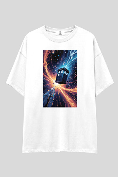 UmbraWear Tricou Dr. Who |   Tricou unisex, 100% bumbac, cu imprimeu alb-negr...