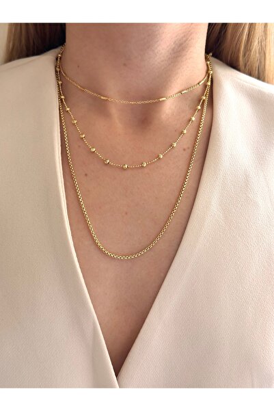 Charmist Çelik 3 lü zincir kombin kolye