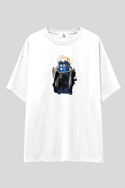 UmbraWear Tricou Dr. Who |   Tricou unisex, 100% bumbac, cu imprimeu alb-negr...